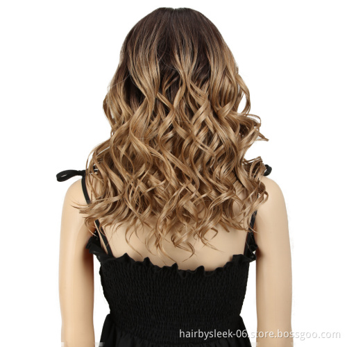 Rebecca fashion competitive 18 inches Blonde Middle Part Wig Wavy Lace Front Wig with Baby Hair Synthetic wigs For Adult Women